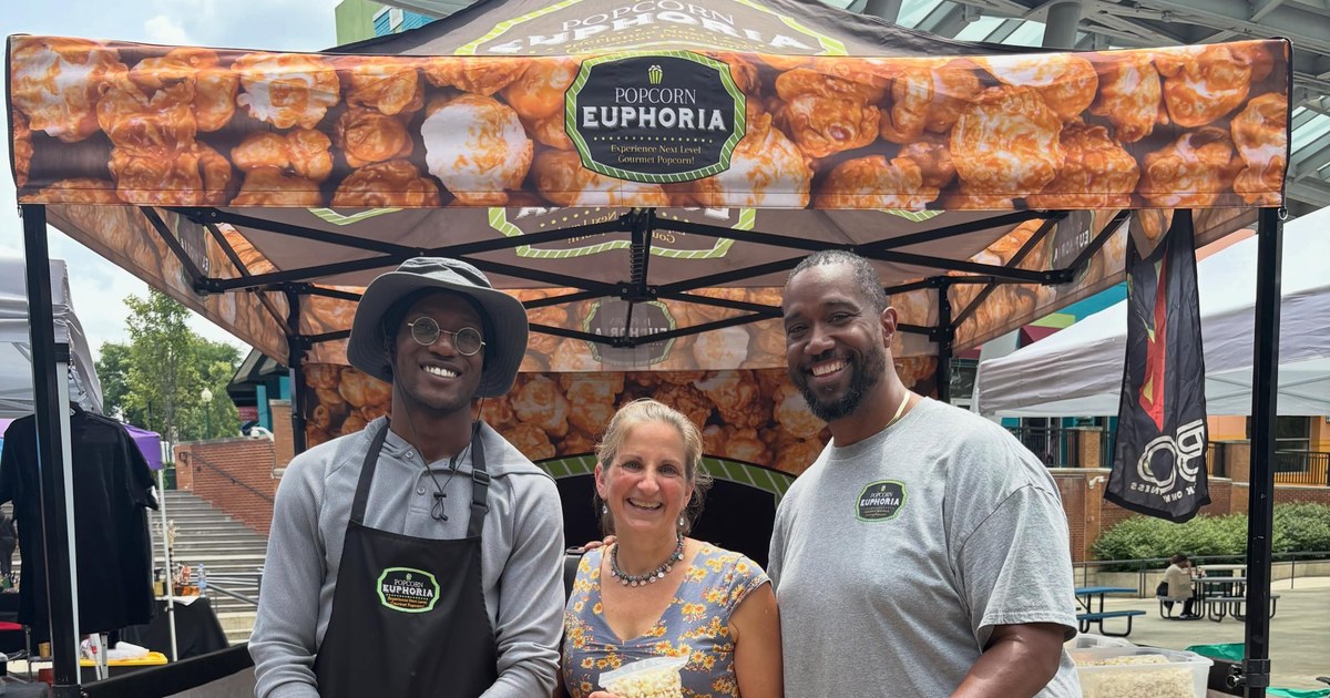 Popcorn Euphoria vendor tent at the Juneteenth Black Business Expo